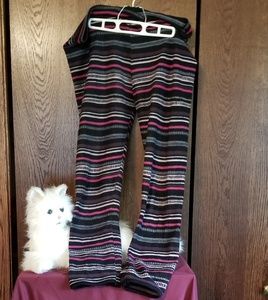 CuddlDuds striped fleece leggings